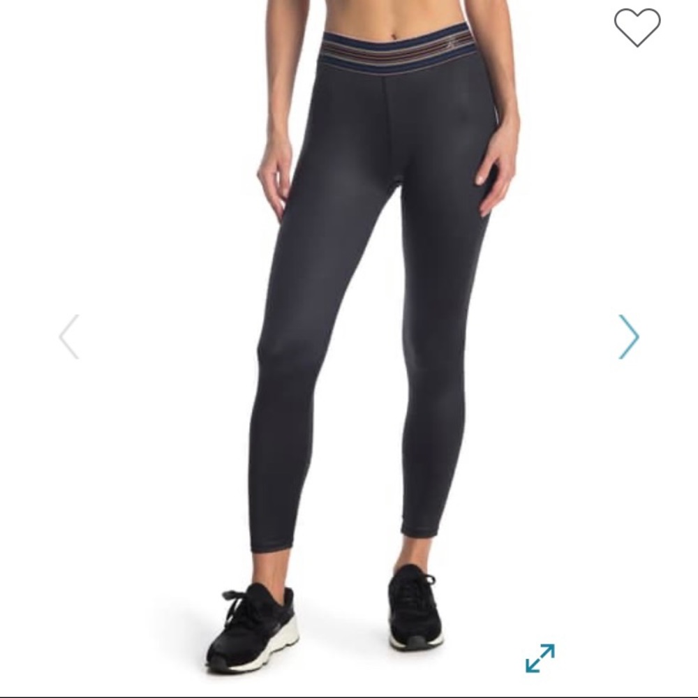 Splendid Studio Core black sheen elastic waistband leggings size Small